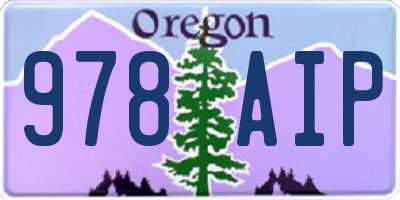 OR license plate 978AIP