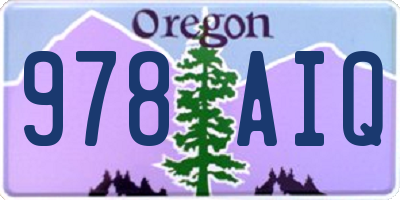 OR license plate 978AIQ