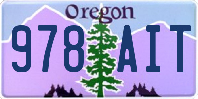 OR license plate 978AIT