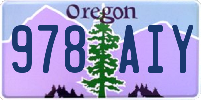 OR license plate 978AIY
