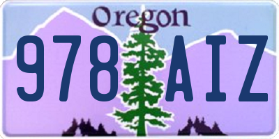 OR license plate 978AIZ
