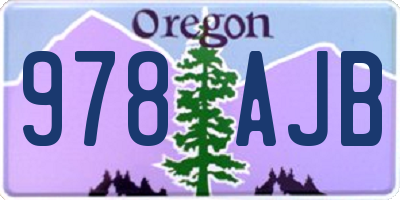 OR license plate 978AJB