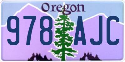 OR license plate 978AJC