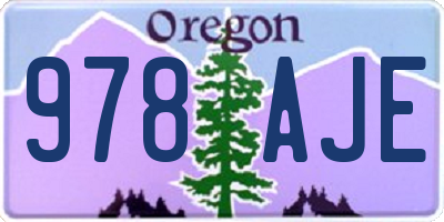 OR license plate 978AJE