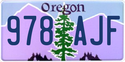 OR license plate 978AJF