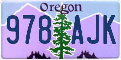 OR license plate 978AJK