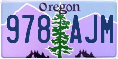 OR license plate 978AJM