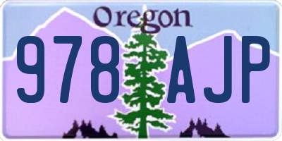OR license plate 978AJP