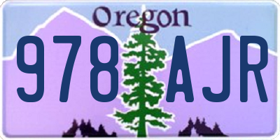 OR license plate 978AJR