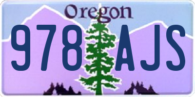 OR license plate 978AJS