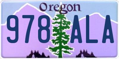 OR license plate 978ALA