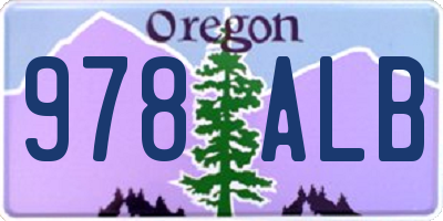 OR license plate 978ALB