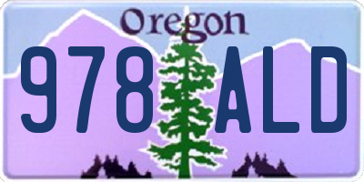 OR license plate 978ALD