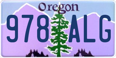 OR license plate 978ALG