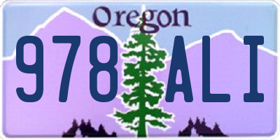 OR license plate 978ALI