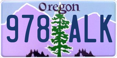 OR license plate 978ALK