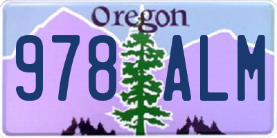 OR license plate 978ALM