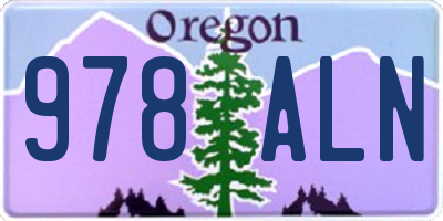 OR license plate 978ALN