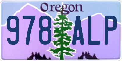 OR license plate 978ALP