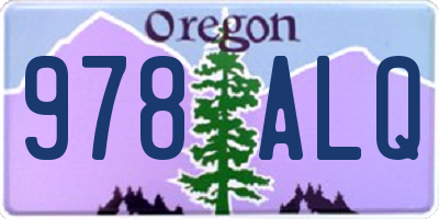 OR license plate 978ALQ