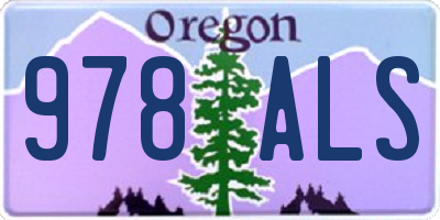 OR license plate 978ALS