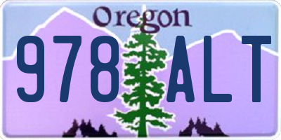OR license plate 978ALT