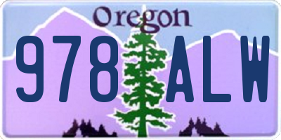 OR license plate 978ALW
