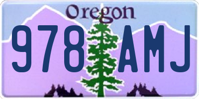 OR license plate 978AMJ