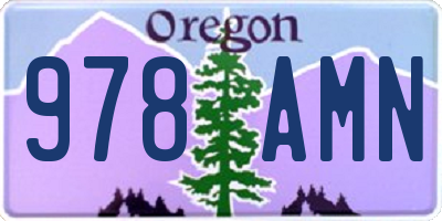 OR license plate 978AMN