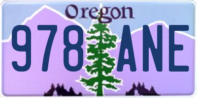 OR license plate 978ANE