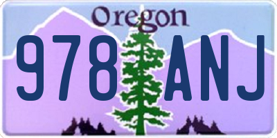 OR license plate 978ANJ