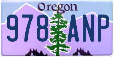 OR license plate 978ANP