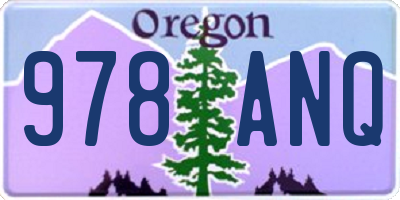 OR license plate 978ANQ