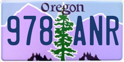 OR license plate 978ANR