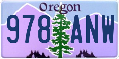 OR license plate 978ANW