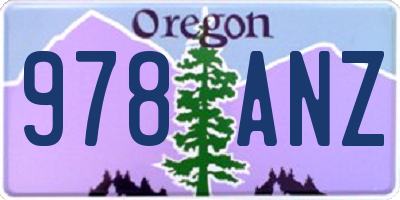 OR license plate 978ANZ