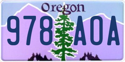 OR license plate 978AOA
