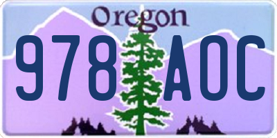 OR license plate 978AOC