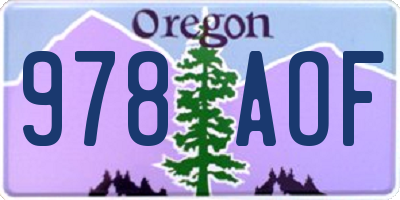 OR license plate 978AOF