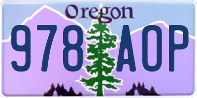 OR license plate 978AOP