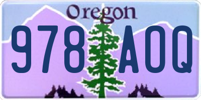 OR license plate 978AOQ