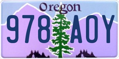 OR license plate 978AOY