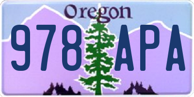 OR license plate 978APA