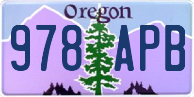 OR license plate 978APB