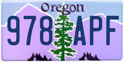 OR license plate 978APF