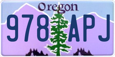 OR license plate 978APJ