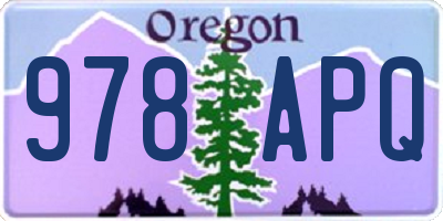 OR license plate 978APQ