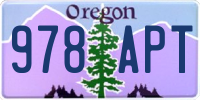 OR license plate 978APT