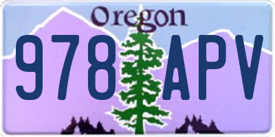 OR license plate 978APV