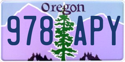OR license plate 978APY